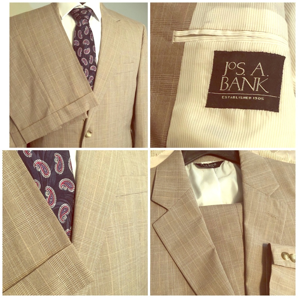 Jos A. Bank 2 pc Men’s suit windowpane